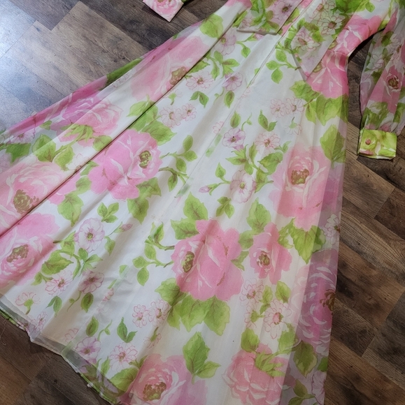 Vintage Avalon Classics Longsleeve Floral Maxi Gown Size 12 - Picture 10 of 10